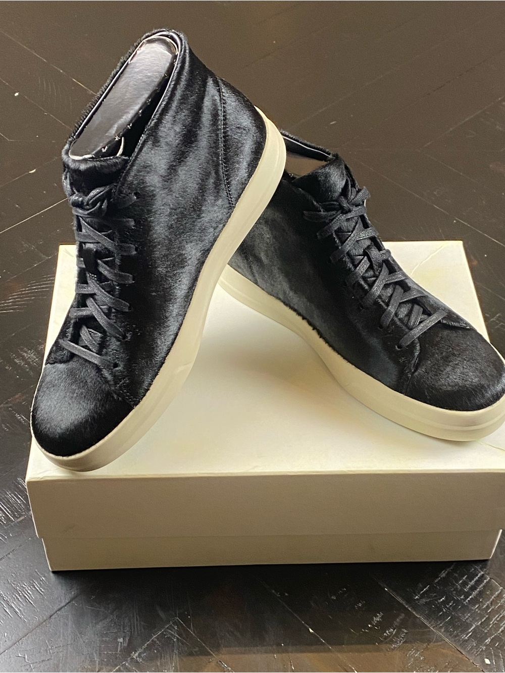 Vince Black High-Top Sneakers with Off-White Sole